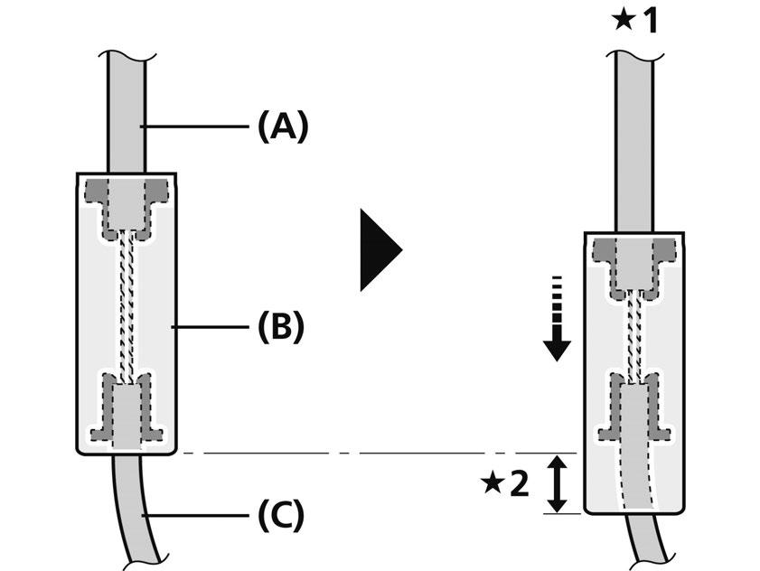 ΕΓΚΑΤΑΣΤΑΣΗ (ΦΡΕΝΑ V-BRAKE) ΕΓΚΑΤΑΣΤΑΣΗ (ΦΡΕΝΑ V-BRAKE) Εγκατάσταση του διαμορφωτή ισχύος 1. Τοποθετήστε τον διαμορφωτή ισχύος με το φρένο V-BRAKE, όπως φαίνεται στην εικόνα.