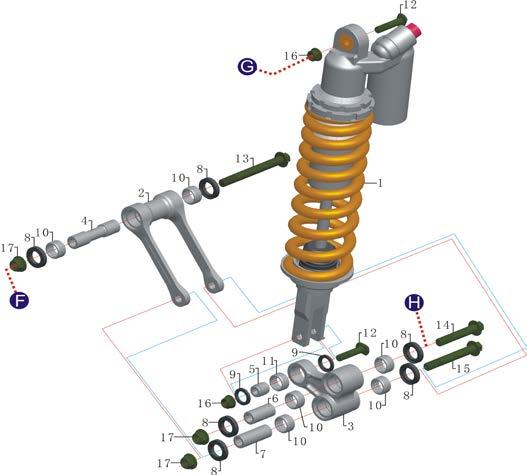 REAR SHOCK AND LINKAGE ASSY.