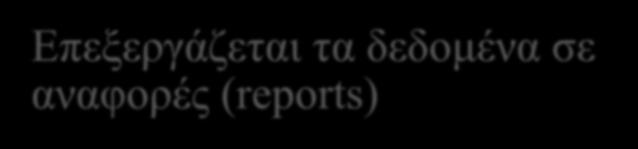 Η γλώσσα των επιχειρήσεων Μετρά τις επιχειρηματικές δραστηριότητες Επεξεργάζεται τα