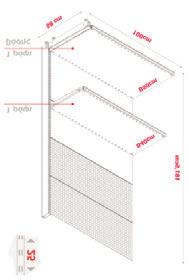 διαστάσεις μήκος: 70 cm ύψος: 181,5 cm μήκος: 100 cm ύψος: 181,5 cm μήκος: 125 cm ύψος: 181,5 cm υπόλευκο RAL9001 Η μονάδα αποτελείται από: - 1 κολώνα H181,5cm. - 1 ποδαρικό Η11,5cm.