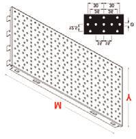 Πλάτες Πλάτη διάτρητη, για κολώνα με διάτρηση ανά 25mm M70 x Υ40cm 189003.0058 M100 x Υ40cm υπόλευκο RAL9001 189003.0056 M125 x Υ40cm 189003.0101 Δείτε το πινακάκι με τα παραδείγματα.