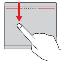 Μεγέθυνση με δύο δάχτυλα Τοποθετήστε δύο δάχτυλα στην επιφάνεια αφής και μετακινήστε τα το ένα προς το