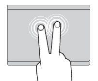 Χρήση των κινήσεων αφής της επιφάνειας αφής Ολόκληρη η επιφάνεια αφής είναι ευαίσθητη στο άγγιγμα και τις κινήσεις των δακτύλων.