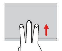 Σάρωση προς τα πάνω με τρία δάχτυλα Τοποθετήστε τρία δάχτυλα στην επιφάνεια αφής και μετακινήστε τα προς τα επάνω, για να ανοίξετε την προβολή εργασιών και να δείτε όλα τα ανοιχτά παράθυρα.