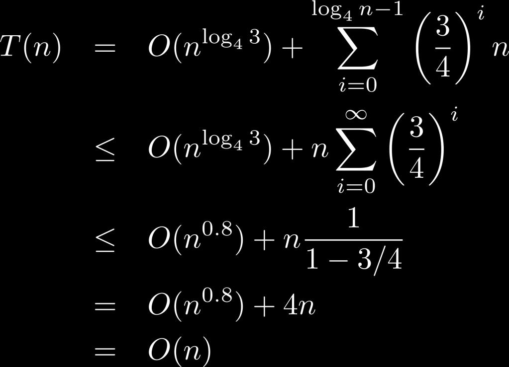 Ιέζμδμξ εθδίπιςζεξ ακαδνμμήξ (δέκηνμ ακαδνμμήξ) Π(n) = 3T(n/4) + n, γηα n 2 Π(n) = O(1), γηα n 1 Ιέγεζμξ οπμπνμβιήμαημξ επηπέδμο i: n/4 i Ανηζμόξ