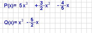 P(x) P(x) é igual a P(x) P(x) é igual a 6. Calcula P(x)+Q(x) y 3 P(x)-Q(x) P(x)=x 4 +2x 3 +3x Q(x)=2x 3 +x 2-3x+5 EXERCICIOS 7. Multiplica P(x)=x 3 +6x 2 +4x-6 por Q(x)= x 3 +3x 2 +5 8.