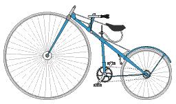 1879: Το πρώτο ποδήλατο προοωθούμενο από τα πόδια με αλυσίδα στον πίσω τροχό Εικόνα 9.