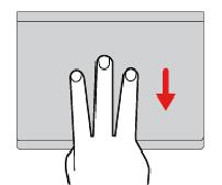 Ελαφρύ κτύπημα με δύο δάχτυλα Κτυπήστε ελαφρά σε οποιοδήποτε σημείο επάνω στην επιφάνεια αφής με δύο δάχτυλα, για να εμφανίσετε ένα μενού συντομεύσεων.