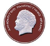 DEMOCRITUS UNIVERSITY OF THRACE SCHOOL OF HEALTH SCIENCIES DEPARTMENT OF MOLECULAR BIOLOGY &