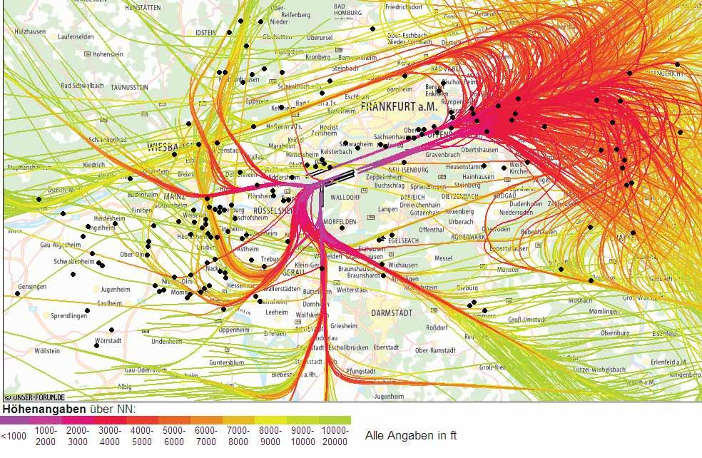 BIBTI NW TABUM NW neu: Nutzung der Südumfliegung neu: geringere Nutzung TABUM (F+G) NW und