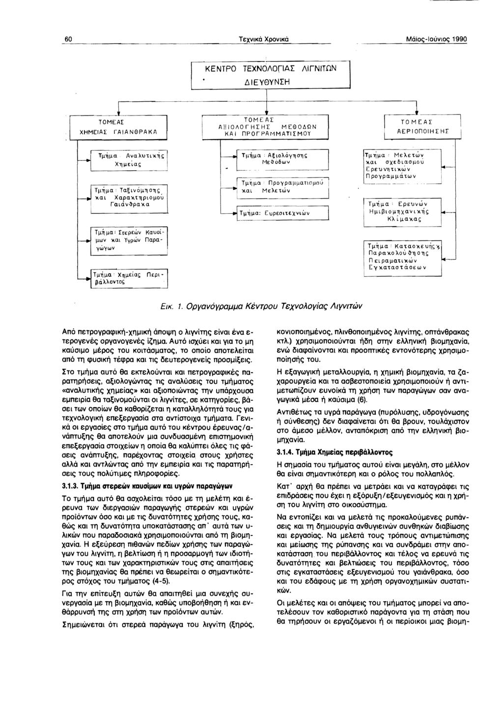 Maioc;-Iouv,<x; 1990 KENTPO TEXNOAOrlAr AlrNITDN 61EV8VNrH XHMEIAl: TOMEAr raia NElPA KA TOMEAr A IOAorHrHr MEElOt.QN KAI nporpammatlrmoy ----~E-_-A-r---------, AEPlonOIHrH[ TIi~lia A\!a).