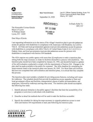 Case Study The transition plan should have been completed by January 26, 1992, and should be based on updates of the self evaluation conducted to comply with the requirements of Section 504.