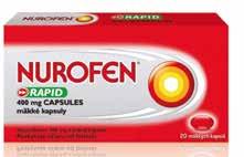 4,62 3 77 Bolesť NUROFEN Rapid 400 mg Capsules 10 cps, 20 cps Rýchla a účinná úľava od horúčky a bolesti.