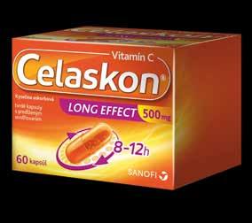 Vitamín C Celaskon LONG EFFECT 60 cps 8,27 7 15 Skracuje trvanie a znižuje závažnosť chrípky a nachladnutia.