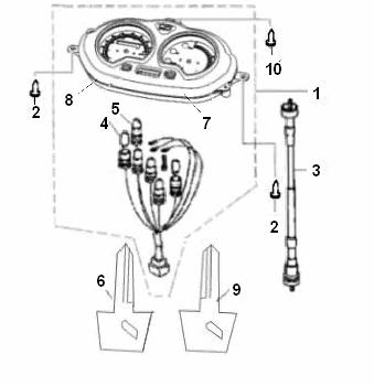 SPEEDOMETER ASSY. 1 70000B920028 SPEEDOMETER COMP. 1 2 B05074001205 TAPPING SCREW 4X12MM 2 3 72900B920000 SPEEDOMETERCABLE COMP.