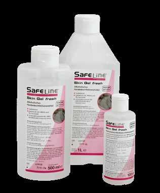 Baktericid, uključujući MRSA i TB, levurocid, virusna inaktivacija uklj.hbv / HIV / HCV / BVDV / vaccinia virus. 09909 Safeline Skin Gel Fresh, 500 ml, dezinfekcija ruku.