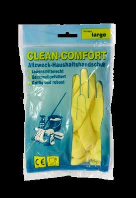 Naš asortiman rukavica za višekratnu uporabu 01152 Clean-Comfort lateks rukavica za kućanstvo Iznutra obložena pamukom Prilagođena za pojedinu ruku Nudi izuzetno dobar hvat Koristite