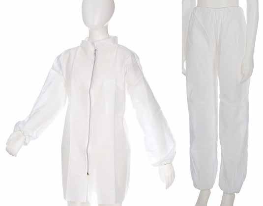 Higijenska jednokratna odjeća za jednostvnu i brzu izmjenu 05012 Med-Comfort PP flis posjetiteljska jakna Izrađena od prozračnog i laganog materijala polipropilen spin flisa s patentnim zatvaračem i