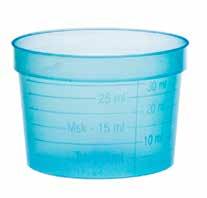 Sigurna raspodijela lijekova L-09172 Jednokratka čaša, 30 ml, s mjericom Čaša od polipropilena Poklopac od polietilena Za konzumaciju lijekova, doziranje tekućina i za distribuciju lijekova