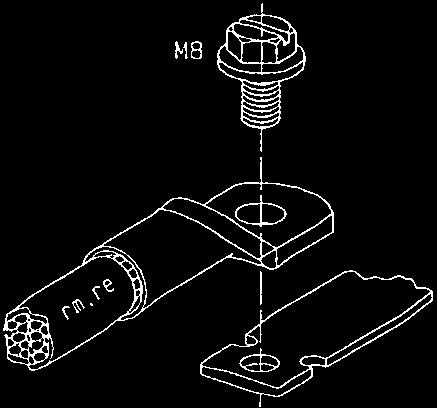 pritezanja 3-4 Nm Oprema: Vijak M8 Poprečni presek Cu 16-70, Al 16-95 mm 2 Momenat pritezanja 15-17 Nm Sabirnica u