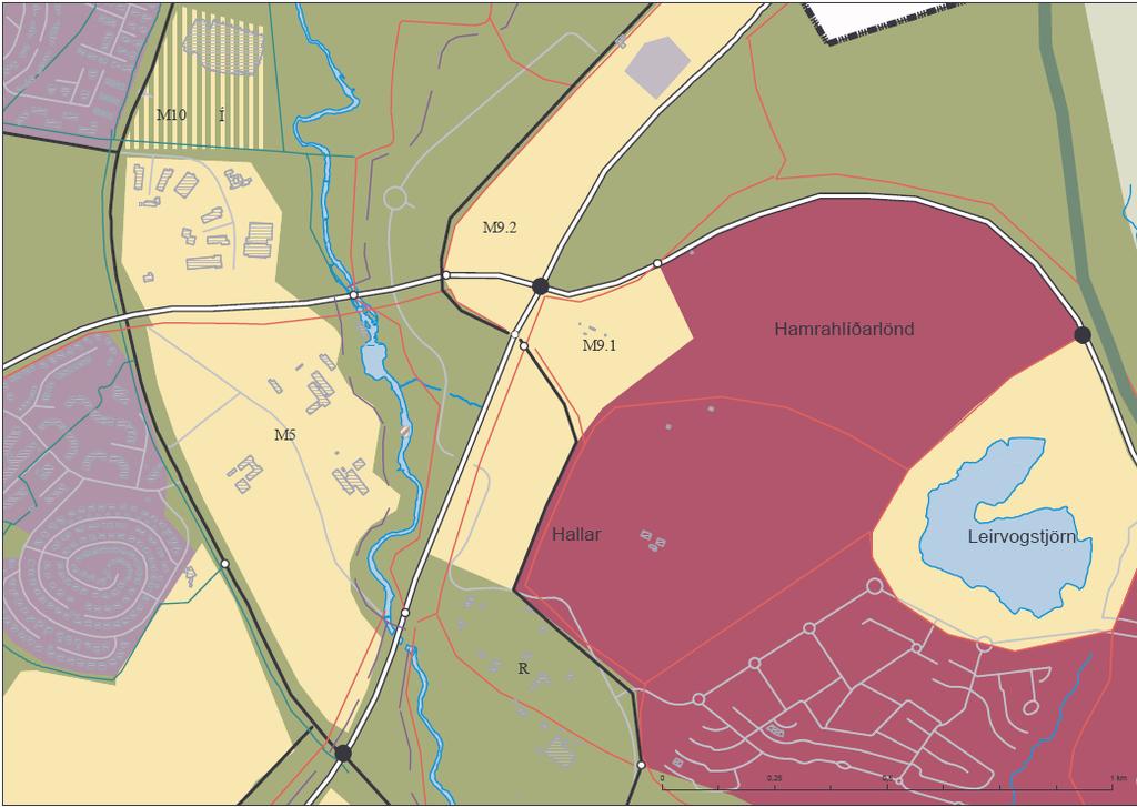 HLUTI II FRAMKVÆMDALÝSING Mynd 8.1: Fyrirhugað framkvæmdasvæði samkvæmt aðalskipulagi Reykjavíkur 2001-2024. Myndin er úr Skipulagssjá og hefur því ekki sömu nákvæmni og prentaðar útgáfur sbr.