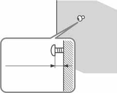 4 mm 4,6 mm Otvor na poleđini zvučnika 25 mm 10 mm 2 Pričvrstite vijke na zid. Vijci trebaju stršati od 5 do 7 mm. 5 7 mm 3 Objesite zvučnike na vijke.