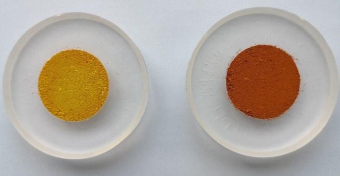 S9 Photos for the prepared PTBD-NH 2 (right) from PTPA (left)