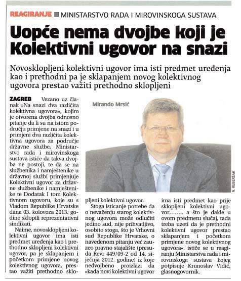 namjeπtenike i Dodatka I. Kolektivnom ugovoru.