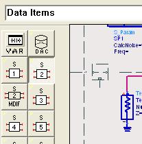 "Data Items" componenta corespunzătoare diportului (ca în figura următoare) care permite deschiderea unui fişier extern în format Touchstone.! IEMEN mall ignal emiconductors! VD = 3.