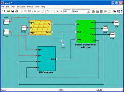 5 V(v) R(ohm) 5.5.5.8.5.5.8 شكل( 5 ): تغيير بار متصل به آرايه فتوولتاي يك جهت بررسي عملكرد سيستم 8 6.5.5.8 شكل( 6 ): رديابي ماكزيمم توان آرايه تحت تغييرات بار متصل به سيستم شكل( 9 ): تغيير در ولتاژ