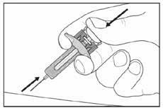 Injekcijsko brizgo primite za držalo za prste, kot kaže slika.