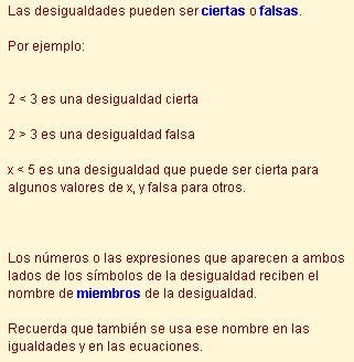 berdina) Adibidez: 2<3 (bi 3 baino txikiagoa da) 7>π (zazpi pi baino handiagoa da) x 5 (x 5 baino txikiagoa edo verdina da) Inekuazioa adierazpen aljebraikoen arteko desberdintasuna da.