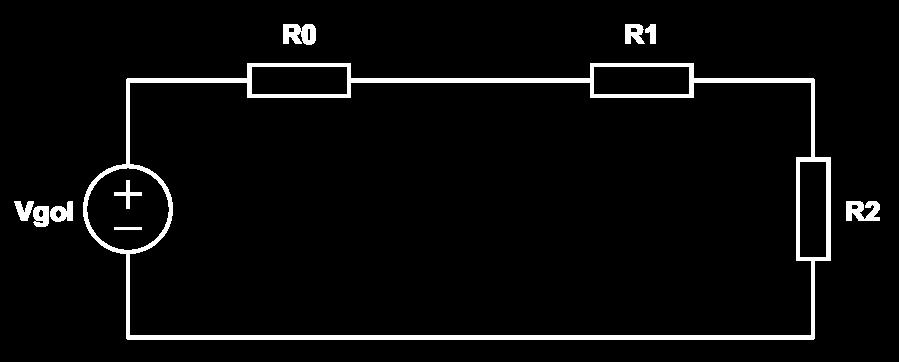 A) Circuitul echivalent al divizorului de tensiune din fig.5 este: A VR1 Vsursă Vgol VR2 Modelul unei surse reale de tensiune Fig. 6. Circuitul echivalent al divizorului de tensiune din fig.5. B B) Dacă Vsursă=5V și R0=50Ω: a.