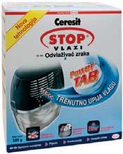 ODVLAŽIVAČ ZRAKA - STOP VLAZI MOMENT LJEPILO Aparat + tableta 500 gr 500 gr 6 66,95 Refill (2 tablete 500 gr) 1000 gr 12 55,95 Odvlaživač zraka Ceresit STOP vlazi na bazi učinkovite PowerTAB