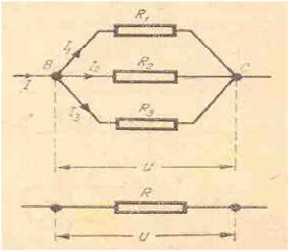 b) Conectarea in paralel - intensitatea curentului