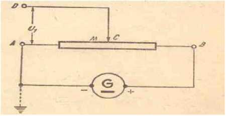 3.13. Divizorul de tensiune. Pentru a utiliza numai o parte din tensiunea (U) furnizată de un generator se utilizează un aparat numit potențiometru sau divizor de tensiune.