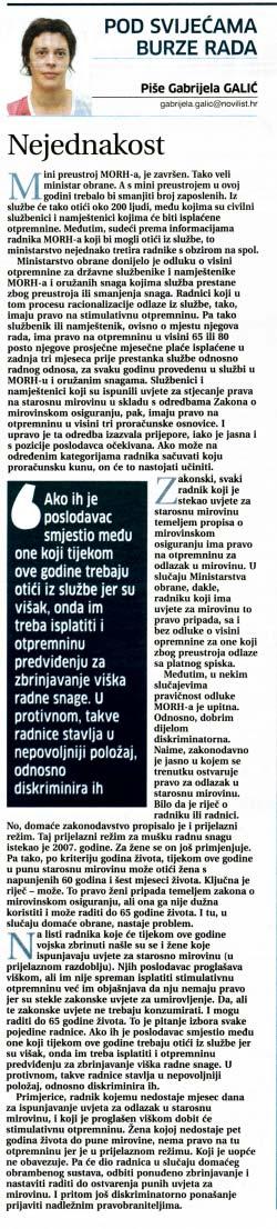 MORH - Diskriminacija æena IzvjeπÊe Odbora za ravnopravnost spolova s rasprave o Godiπnjem izvjeπêu o spremnosti obrambenog sustava, provoappleenju kadrovske politike i ukupnom stanju u Oruæanim