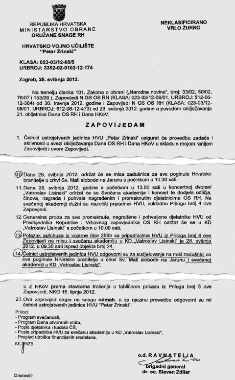 24 MORH - SluËaj Misa Sindikat brine moguênost da u Hrvatskoj u 21.