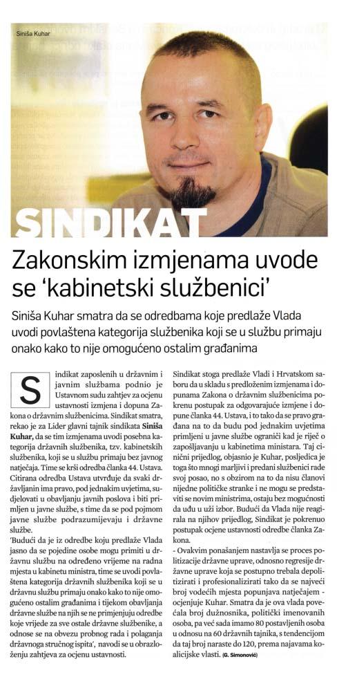 Profesija Kabinetski dræavni sluæbenik Sindikat ismijava Vladina rjeπenja Æelite posao?