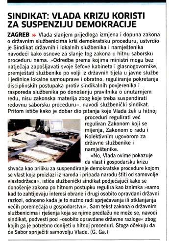 Profesija Kabinetski dræavni sluæbenik Vlada zloupotreb zakona po hitnom 36 (SLOBODNA DALMACIJA, 9. oæujka 2012.