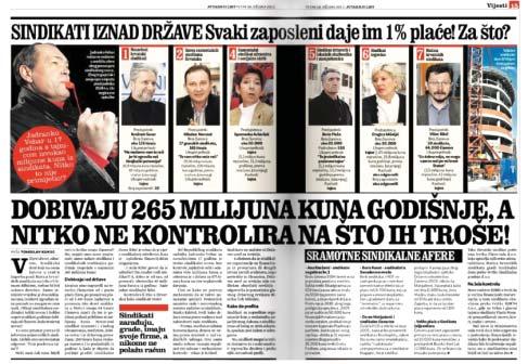 (RE)akcije REAKCIJA NA»LANAK JUTARNJEG LISTA O PREBOGATIM SINDIKATIMA Jutarnji list postao simbol neprofesionalnog novinarstva i medijske manipulacije (SDLSN, 16. oæujka 2012.