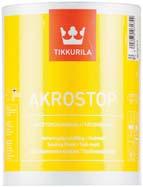 BOJE I FASADE Akrostop izolaciona boja Šifra Naziv Nijansa Pak. J.mjere 0640090 Akrostop izolaciona boja bela 1 lit. Vodorazrediva akrilna izolaciona boja.