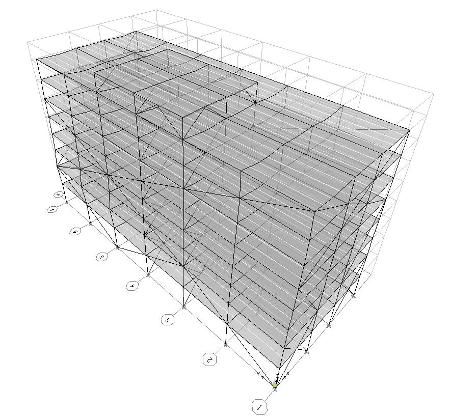 Fig.21 - Deformata structurii avariate din gruparea speciala SLUSX Fig.