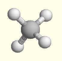 konfigurácia C v molekule metánu: (4 nezaplnené hybridné orbitály ) každá kovalentná väzba znižujeenergiu molekuly, hybridizácianastáva ak energie s a p orbitálov sa líšia nepatrne H C jadrá