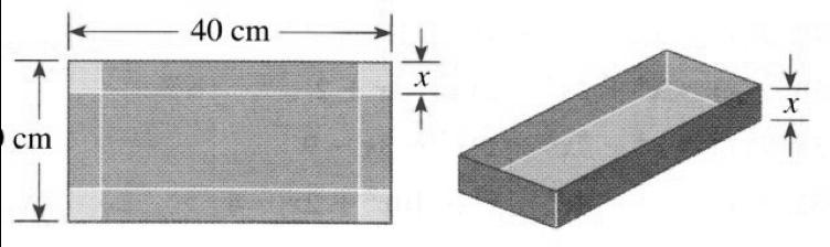 6.[12points]Afiveasidedbox(anopenbox 24 withnotop)istobeconstructedbycutting awaythecornersofasheetofcardboardand foldingupthesides.thesheetofcardboardis 16 wideby24 long.