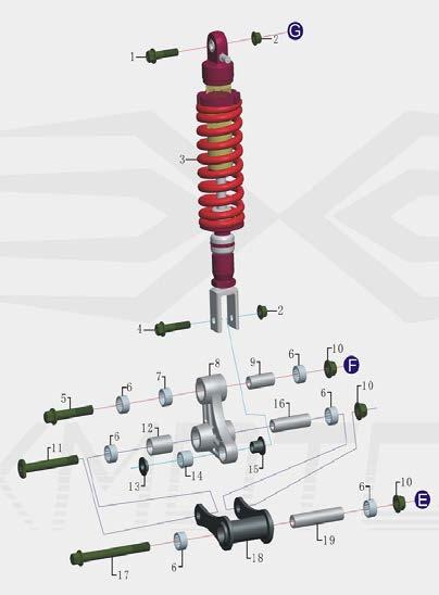 REAR SHOCK AND LINKAGE ASSY.