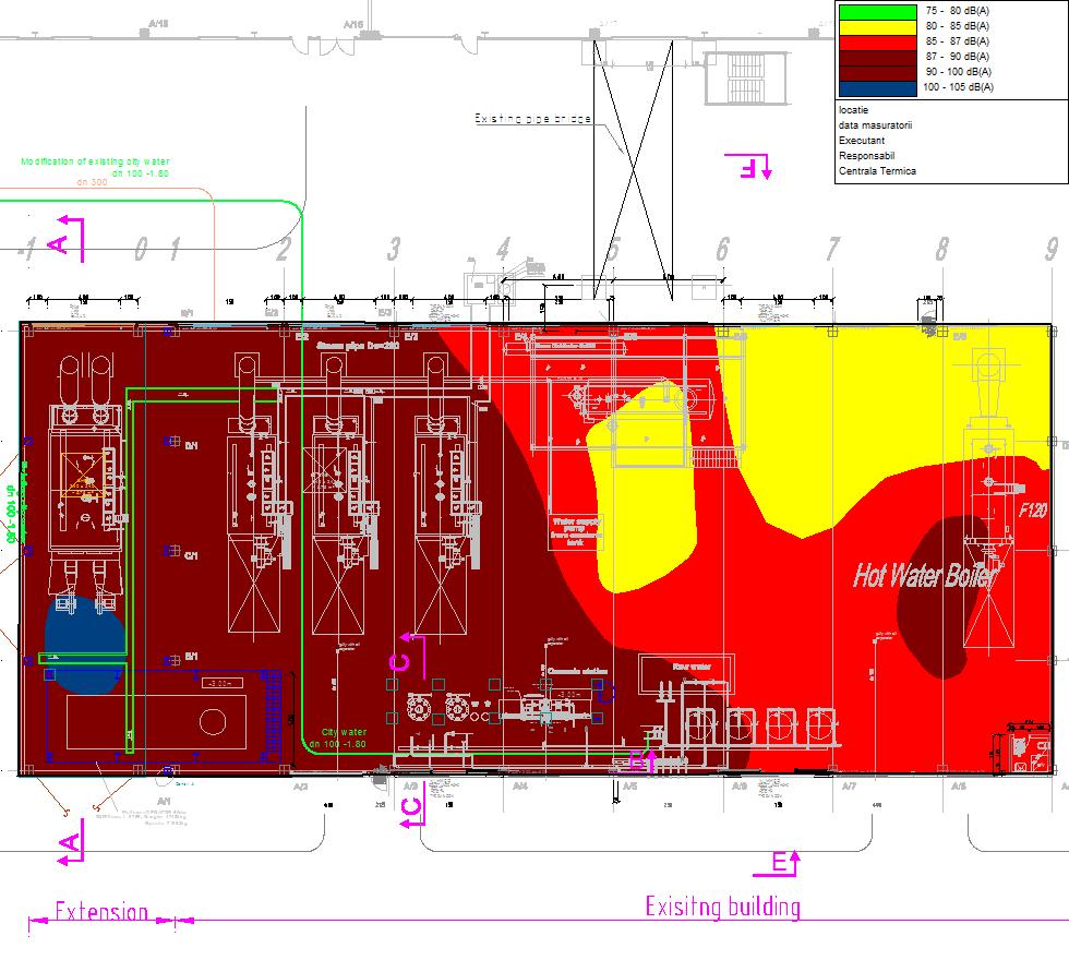 Figura nr.12 Reprezentarea hărții de zgomot într-o secție de producție 32 Avantajele aplicării metodei hărților de zgomot: A. Avantaje tehnico-practice: 1.