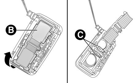 Skontroluj, či sú nové žiarovky správne zablokované medzi kontaktmi, zatvor kryt B - obr. 32 a namontuj rozptyľovacie tienidlo A - obr.