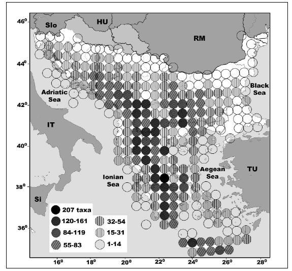 Η Ροδόπη είναι πλούσια σε βαλκανικά ενδημικά είδη Αριθμός ενδημικών ειδών ανά