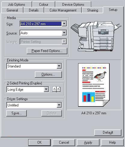 Ενεργοποίηση εκτύπωσης duplex 1. Στην καρτέλα Setup (Ρυθµίσεις) του οδηγού, κάτω από το [2-Sided Printing] (αµφίπλευρη εκτύπωση), διαλέξτε την άκρη δεσίµατος που θέλετε.
